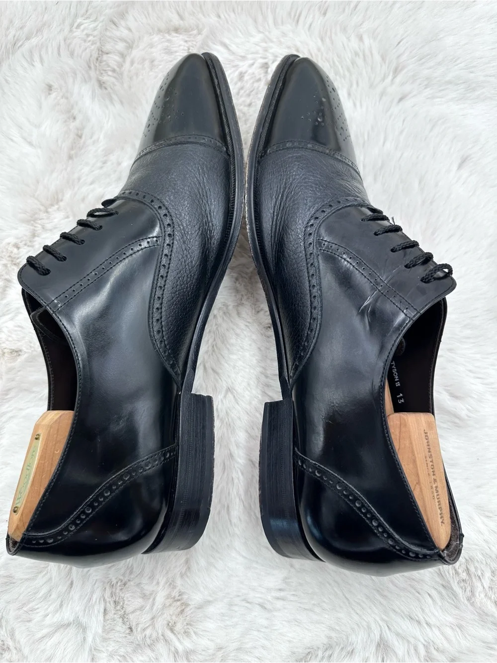 Mezlan Tyson II Men’s Calf & Deerskin Oxford Shoes Size 13 Black leather